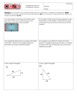 Integrated Math 2 CW 23.5 Name: Date: 3) A baseball diamond is a