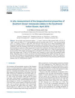 In situ measurement of the biogeochemical properties of Southern
