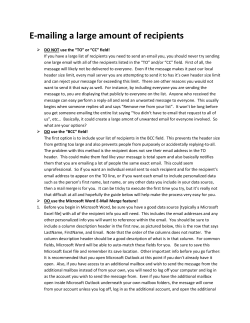 E-mailing a large amount of recipients