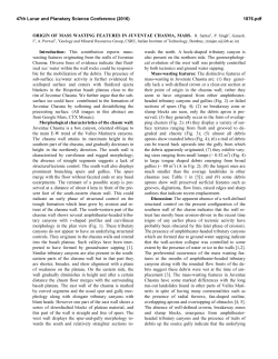 Origin of Mass Wasting Features in Juventae Chasma, Mars
