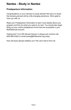 Predeparture Information Guide