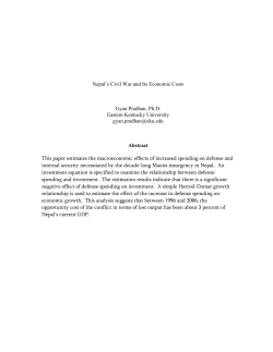 Nepal`s Civil War and Its Economic Costs