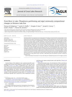From River to Lake: Phosphorus partitioning and algal community