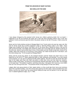 FROM THE ARCHIVES BY MARY WATSON SEA SHELLS IN THE