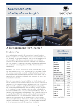 A Denouement for Greece? Sweetwood Capital Monthly Market
