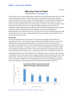 March 2015 Who Pays Taxes in Texas?