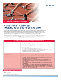 nutrition strategies: fueling your body for race day