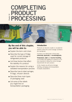 Completing produCt proCessing