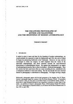 The fieldwork photographs of Jenness and Malinowski and the