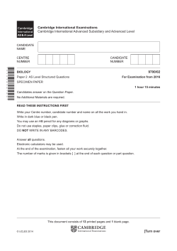 2016 Specimen Paper 2