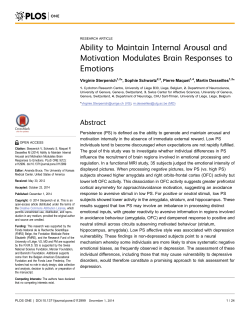 Ability to Maintain Internal Arousal and Motivation Modulates Brain