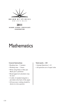 2011 Mathematics - Board of Studies