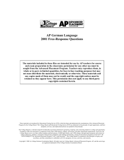 AP German Language 2001 Free