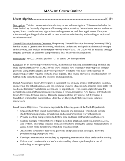 MAS2103 Course Outline