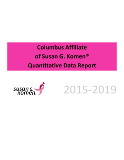 Columbus Affiliate of Susan G. Komen&reg; Quantitative Data Report