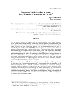 Negotiating Multiculturalism in Nepal: Law