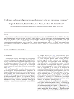 Synthesis and sintered properties evaluation of calcium phosphate
