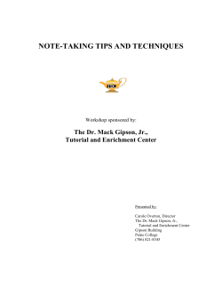 Note-Taking Tips and Techniques