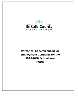 Personnel Recommended for Employment Contracts