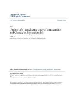 a qualitative study of christian faith and Chinese immigrant families