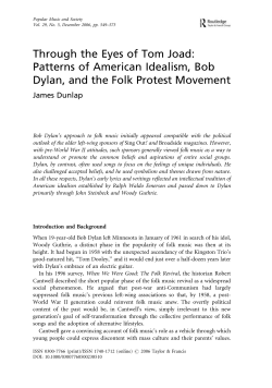 Through the Eyes of Tom Joad: Patterns of American Idealism, Bob