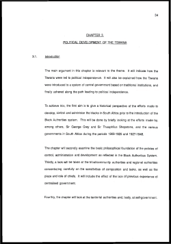 CHAPTER 3. POLITICAL DEVELOPMENT OF THE TSWANA 3.1