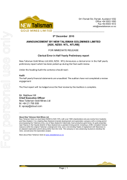 For personal use only