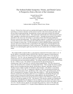 The Sodium/Iodide Symporter, Nitrate, and Dental Caries: A