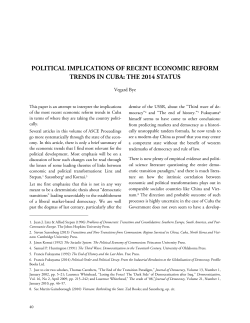 political implications of recent economic reform trends in cuba