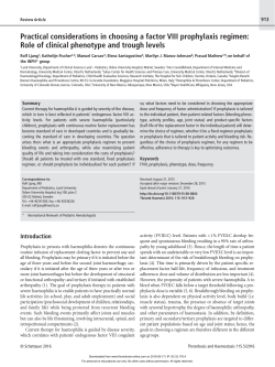 Practical considerations in choosing a factor VIII