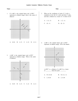 Analytic Geometry Midterm Practice Exam