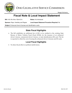 Bill: HB 60 - Status: As Introduced - Enhanced driver`s licenses and