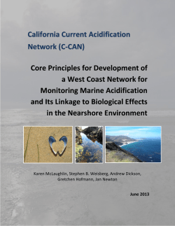 Core Monitoring Principles - California Current Acidification Network