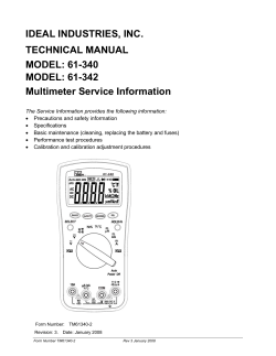 IDEAL INDUSTRIES, INC. TECHNICAL MANUAL MODEL