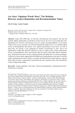 Are Stars` Opinions Worth More? The Relation Between Analyst