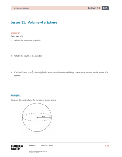 Lesson 11: Volume of a Sphere