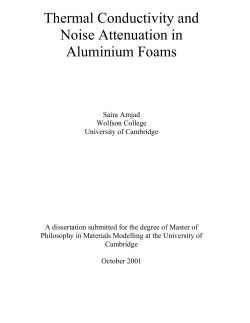 Thermal Conductivity and Noise Attenuation in Aluminium Foams
