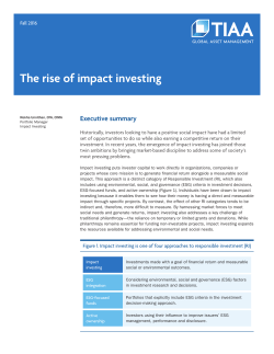 The rise of impact investing