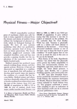 Physical Fitness&mdash;Major Objective?