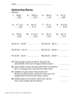 Subtracting Money