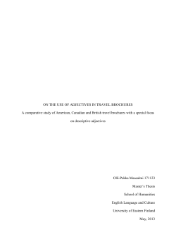 ON THE USE OF ADJECTIVES IN TRAVEL BROCHURES A