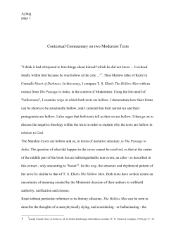 Contextual Commentary on two Modernist Texts