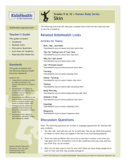 Teacher`s Guide: Skin (Grades 9 to 12)
