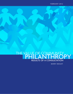 The Value of Community Philanthropy