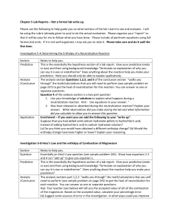 Chapter 5 Lab Reports – Not a formal lab write up. Please