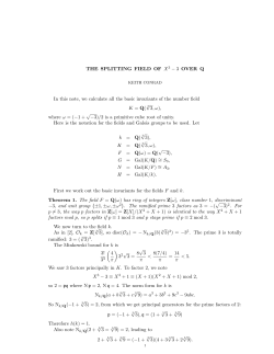 THE SPLITTING FIELD OF X3 &minus; 3 OVER Q In this note, we calculate