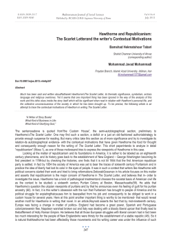 Hawthorne and Republicanism: The Scarlet Letterand