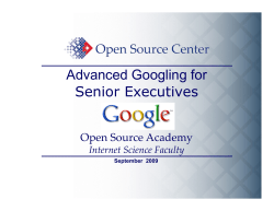 Advanced Googling for Senior Executives