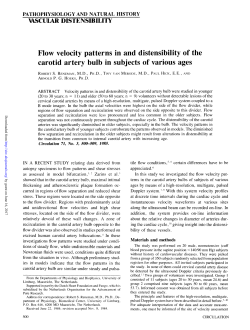 Flow velocity patterns in and distensibility of the carotid