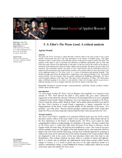 T. S. Eliot`s The Waste Land: A critical analysis